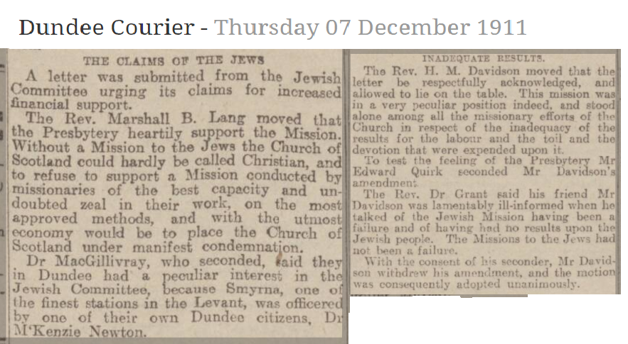 1911 smyrna church of scotland mission mckenzie newton