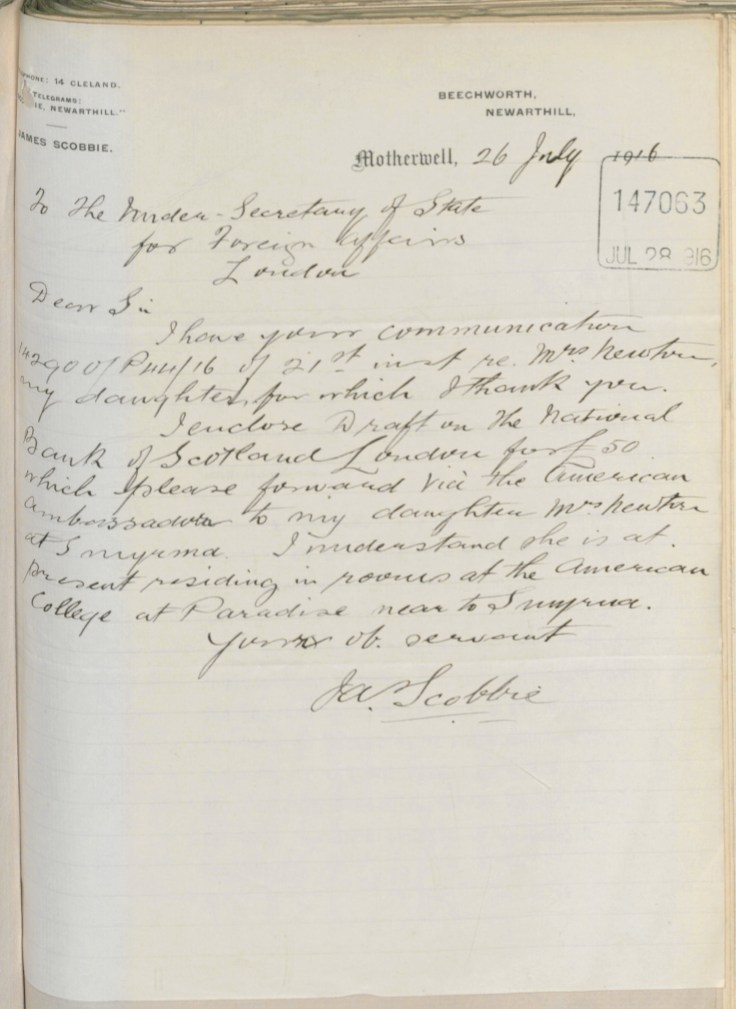 07.26 smyrna letter scobbie to FO re £50 jul 28 1916.jpg