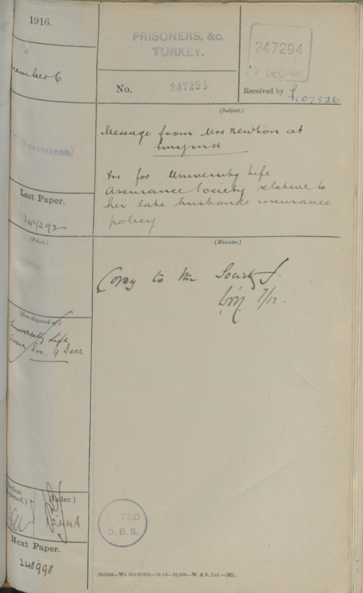 12.06 smyrna letter ebeth newton to insurers record