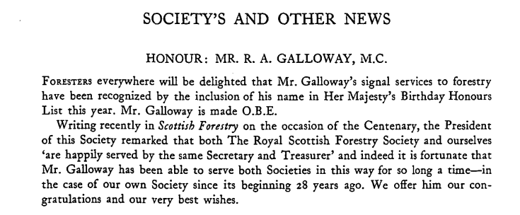 1954 honour for angus in Royal Sc For Soc